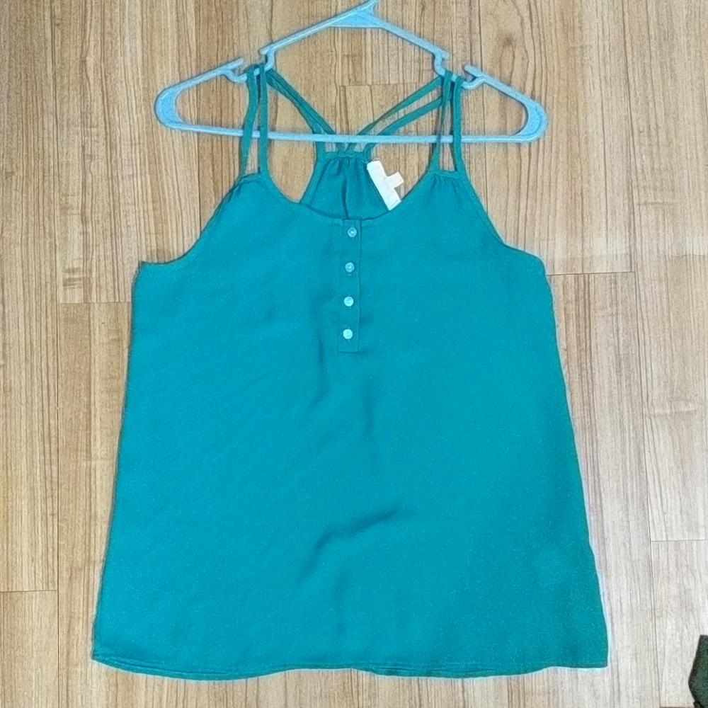 Pink Rose Green tank top